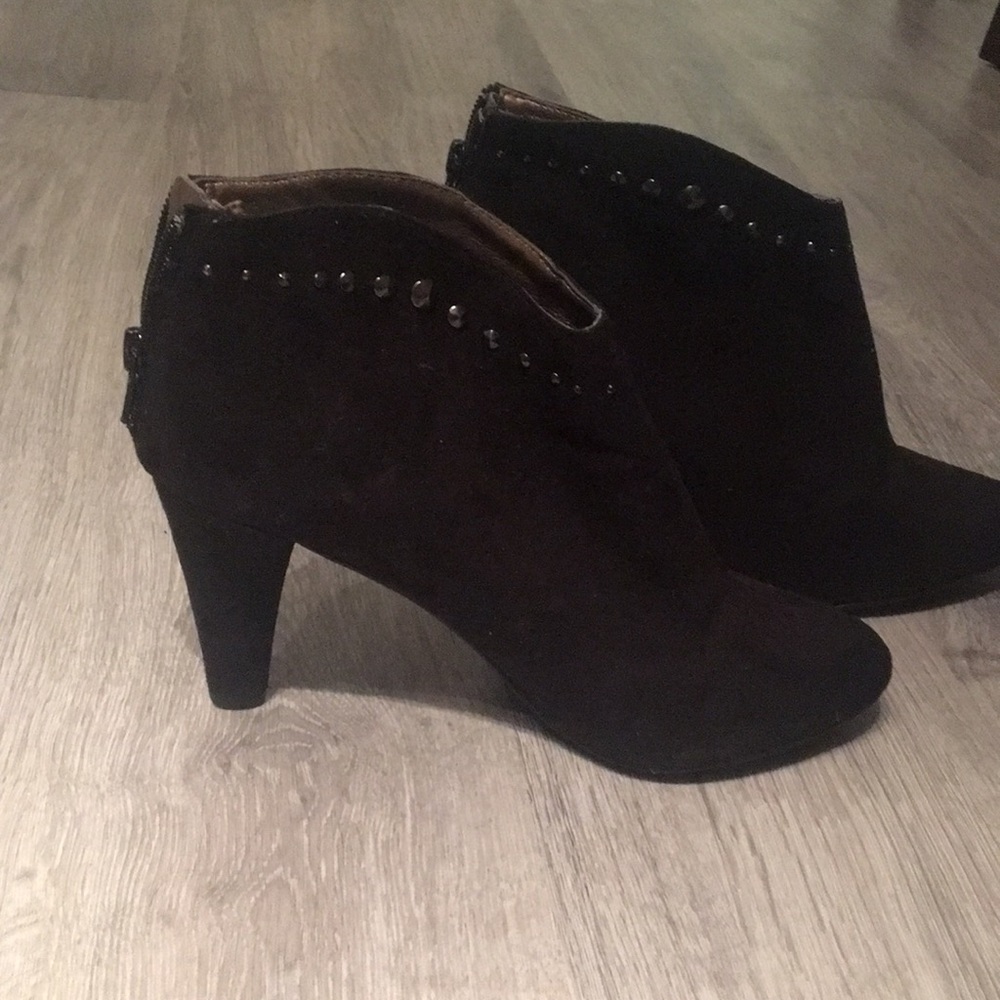 Dress Barn Black Studded Booties- Size 9
